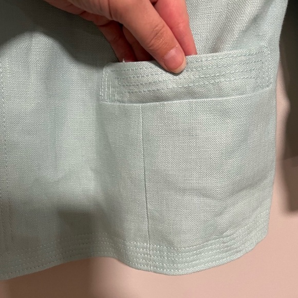 Talbots Seafoam Green Linen Blazer Jacket Size 16 Coastal Classic Preppy NWT - Picture 5 of 8